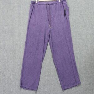 Donna Karan Sleepwear Lounge Pants Womens 2X Purple Drawstring Long New
